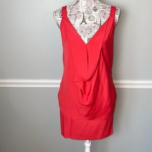 Love 21 Orange Drape Front Dress Small